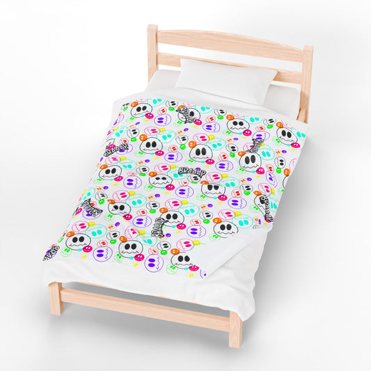 Silly Smiley Braaap Velveteen Blanket