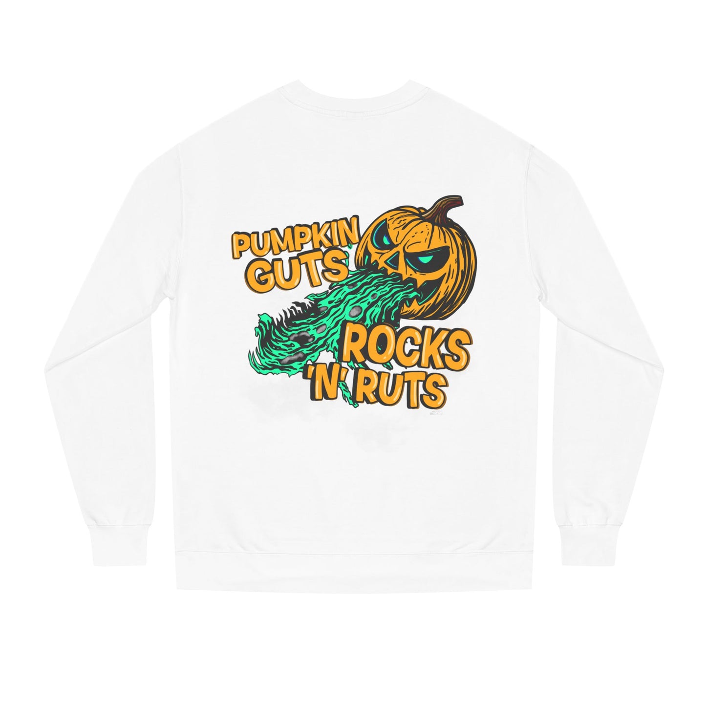 Pumpkin Guts, Rocks n Ruts | Unisex Adult Halloween Motocross Crewneck Sweatshirt
