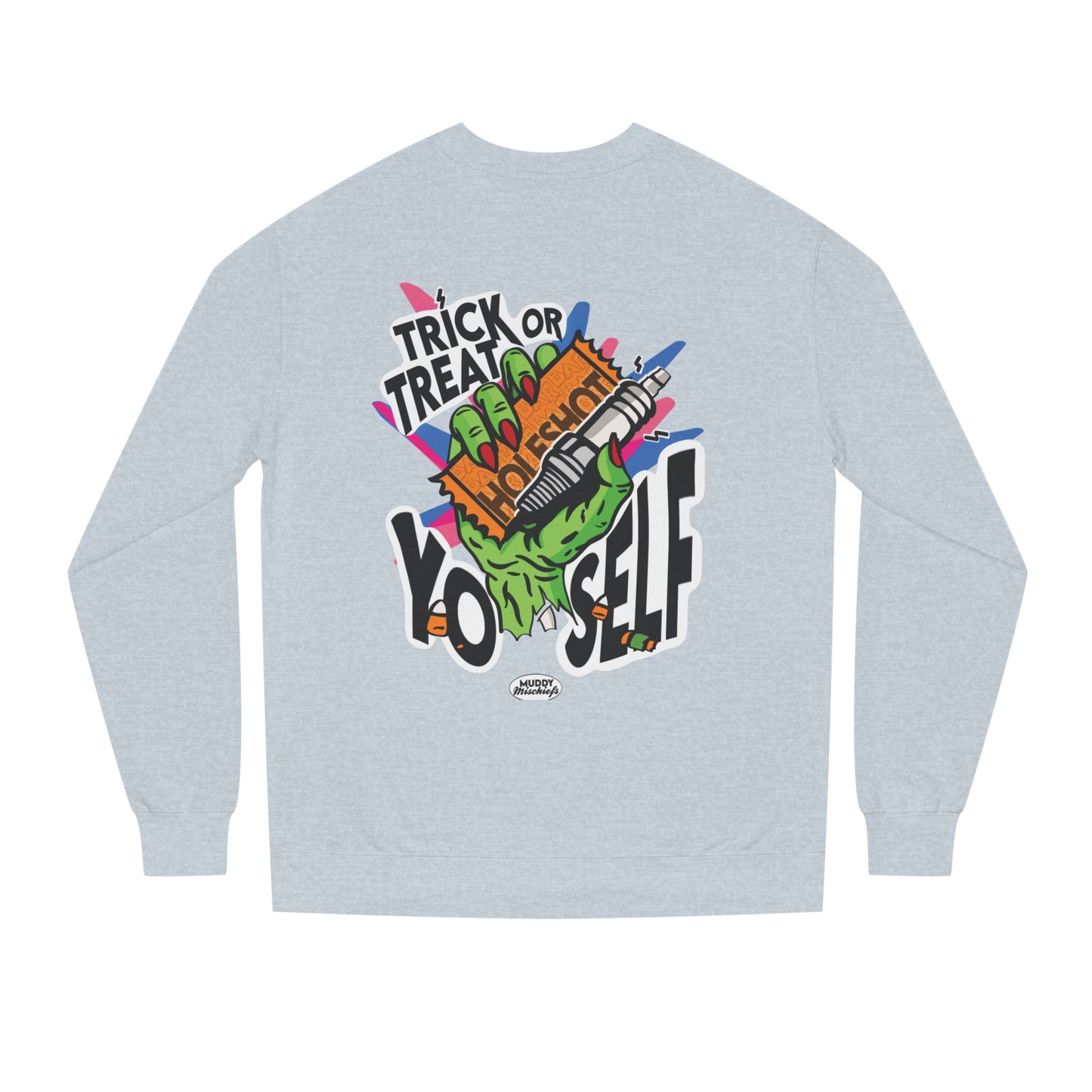 Trick or Treat Yo’self | Unisex Adult Halloween Motocross Crewneck Sweatshirt