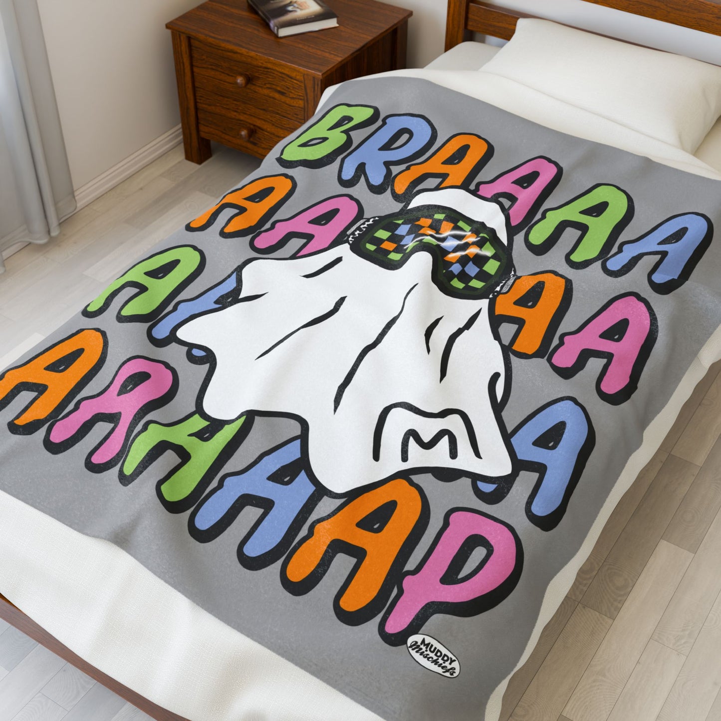Google Ghost Blanket | Velveteen Halloween Motocross Blanket