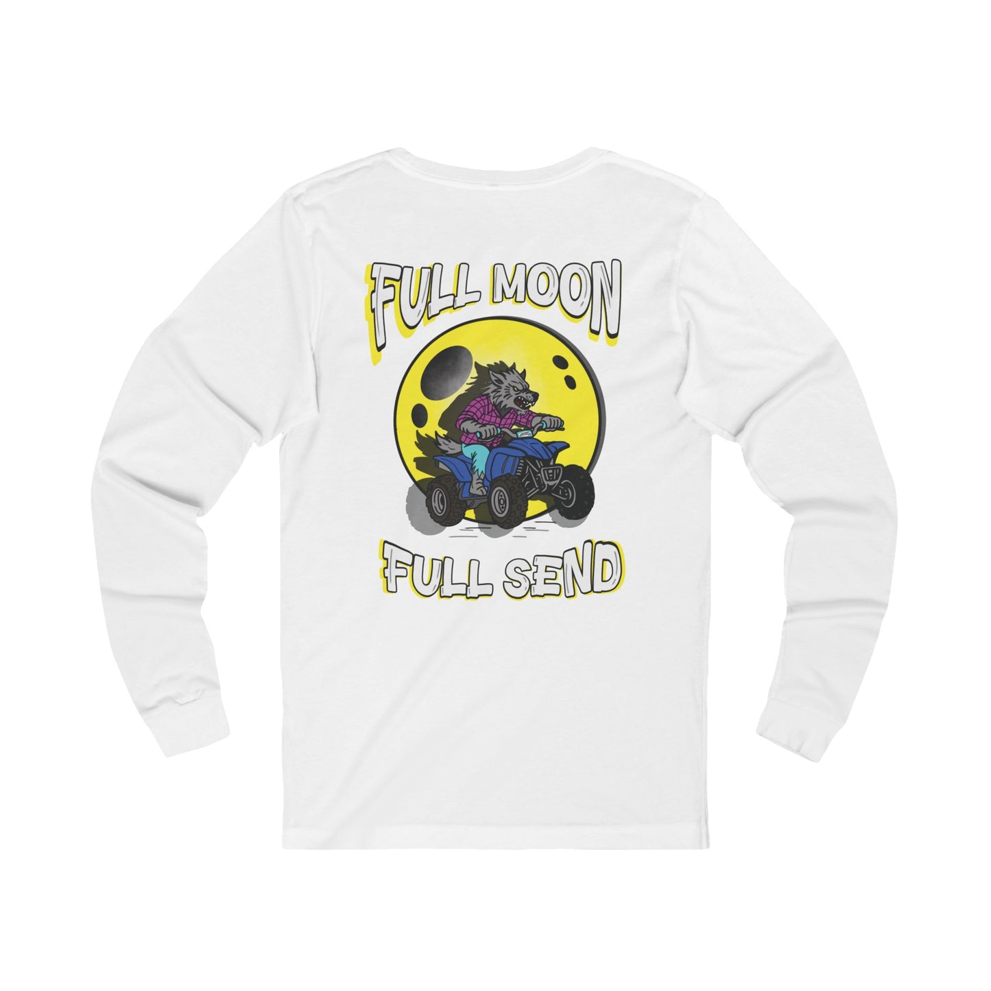 Full Moon Full Send | Adult Halloween Motocross Long Sleeve Tee