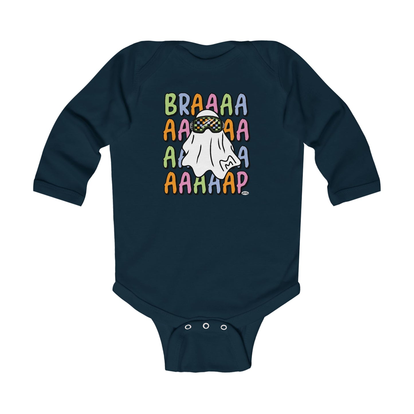 Goggle Ghost | Infant Halloween Motocross Long Sleeve Onesie Bodysuit