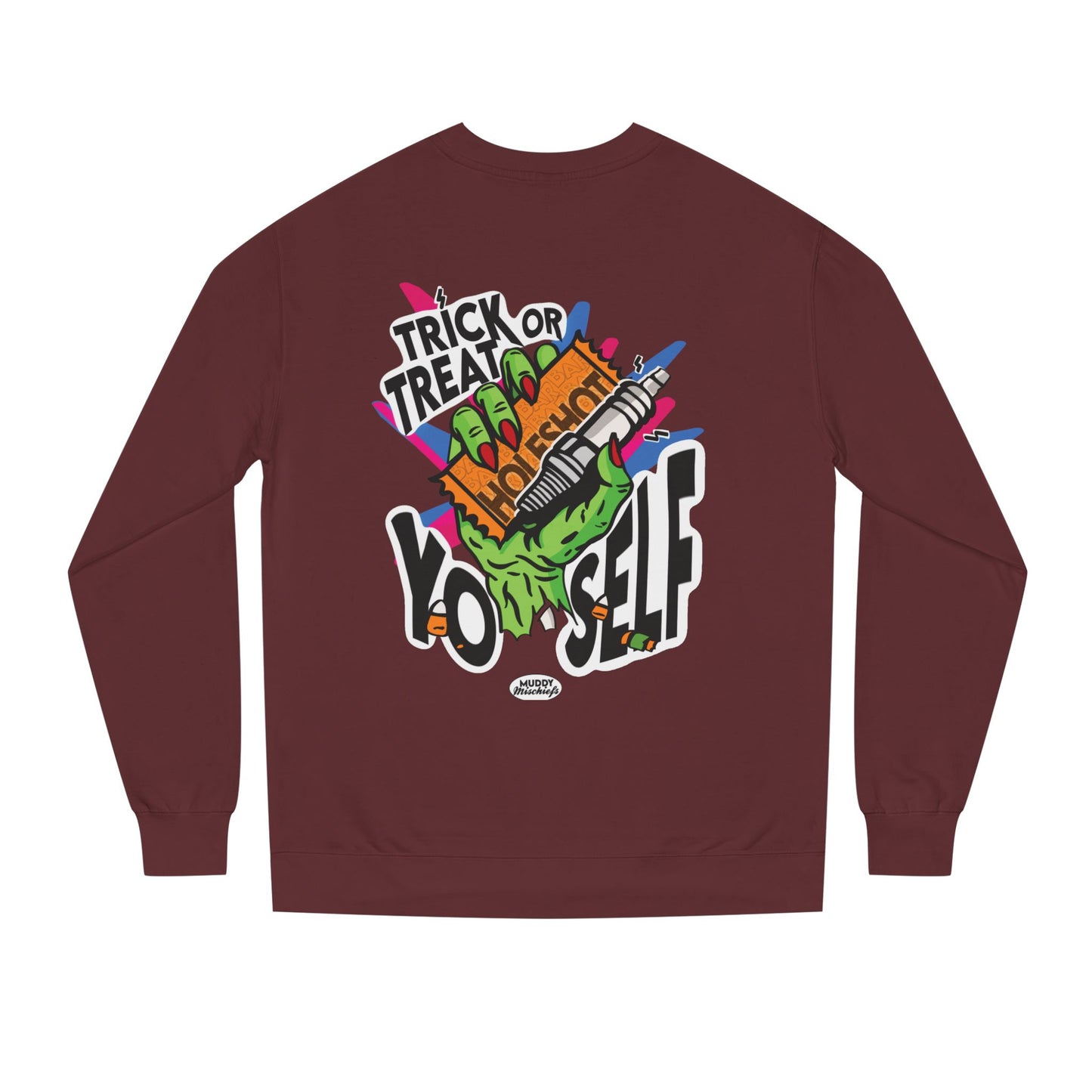 Trick or Treat Yo’self | Unisex Adult Halloween Motocross Crewneck Sweatshirt