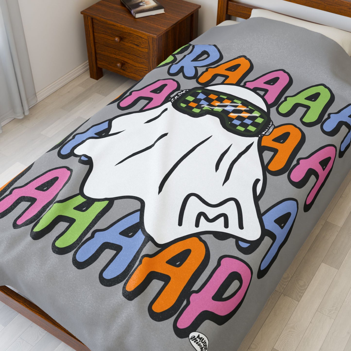 Google Ghost Blanket | Velveteen Halloween Motocross Blanket