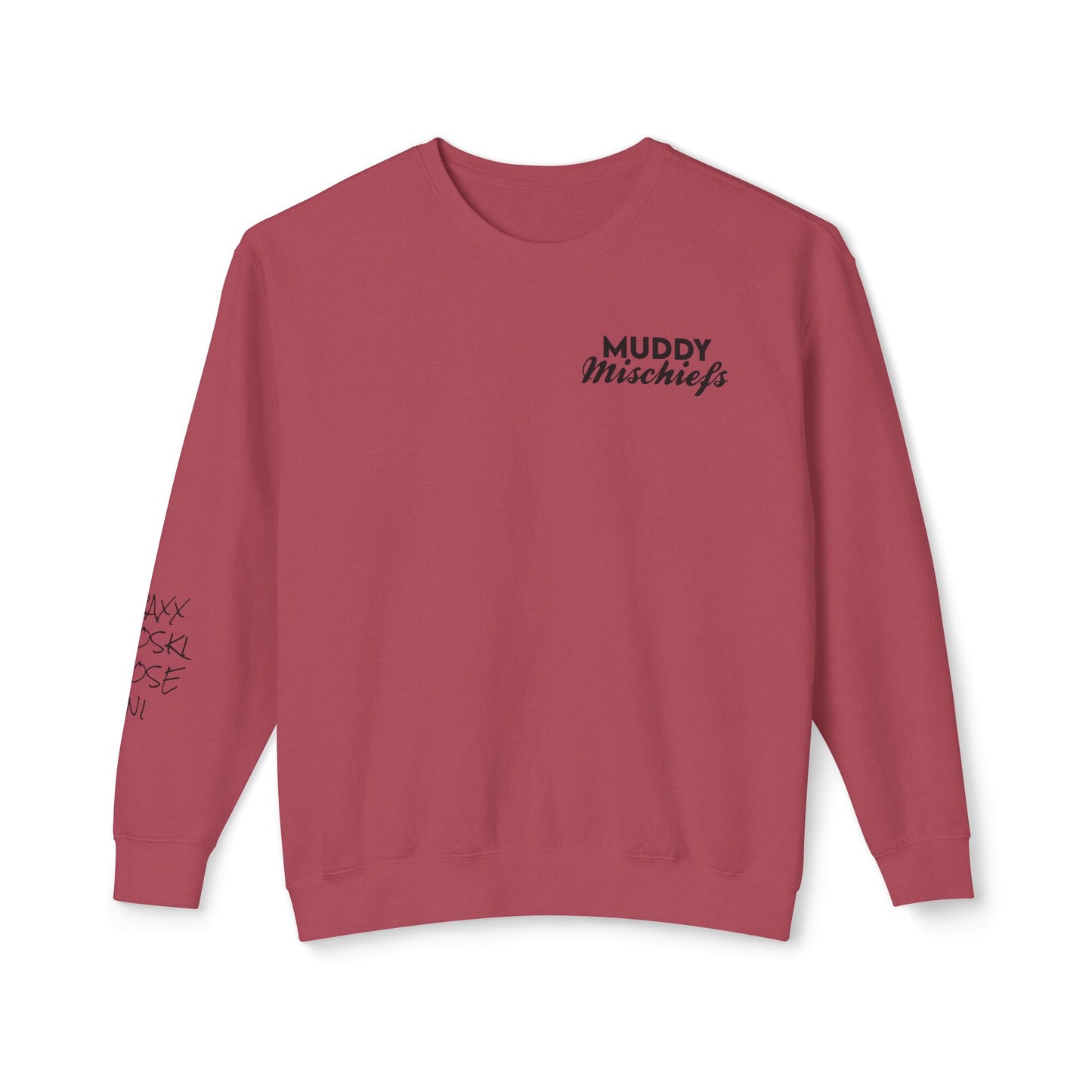 Somebody’s Muddy Mischief Personalizable Crewneck Sweatshirt | Adult Brand Sweatshirt