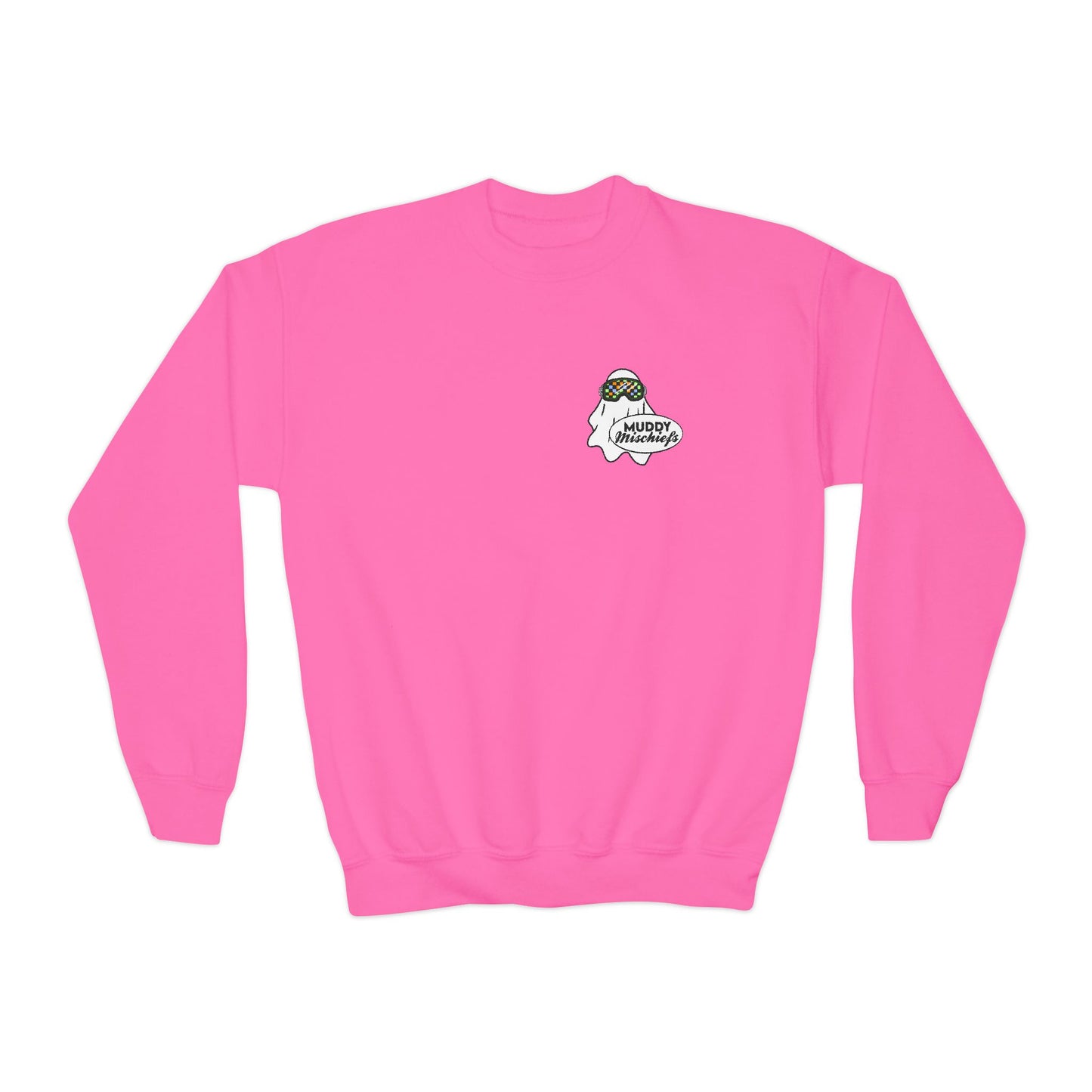 Goggle Ghost | Youth Halloween Motocross Crewneck Sweatshirt