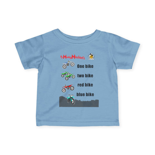 One Bike, Two Bike, Red Bike, Blue Bike | Infant Motocross Tee