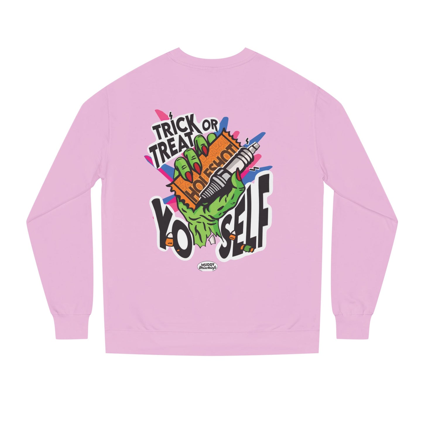 Trick or Treat Yo’self | Unisex Adult Halloween Motocross Crewneck Sweatshirt