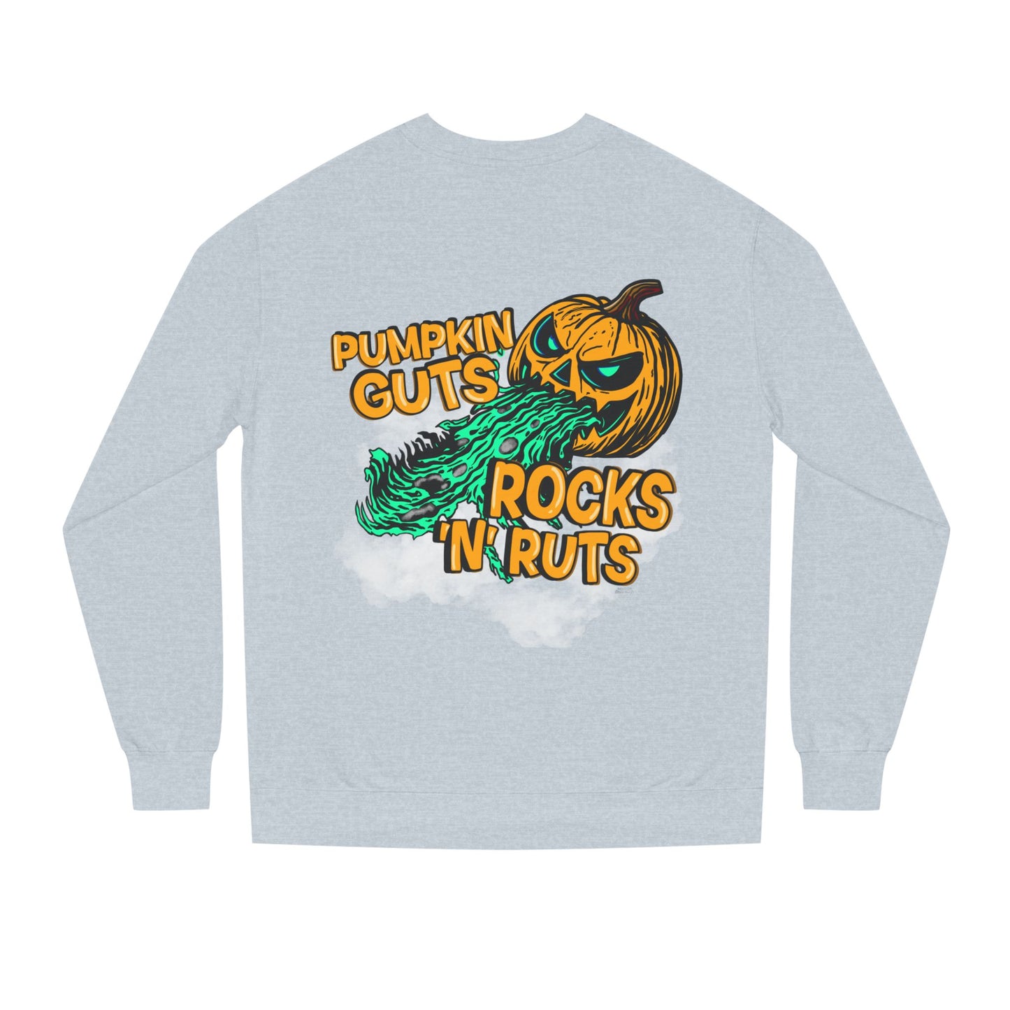 Pumpkin Guts, Rocks n Ruts | Unisex Adult Halloween Motocross Crewneck Sweatshirt