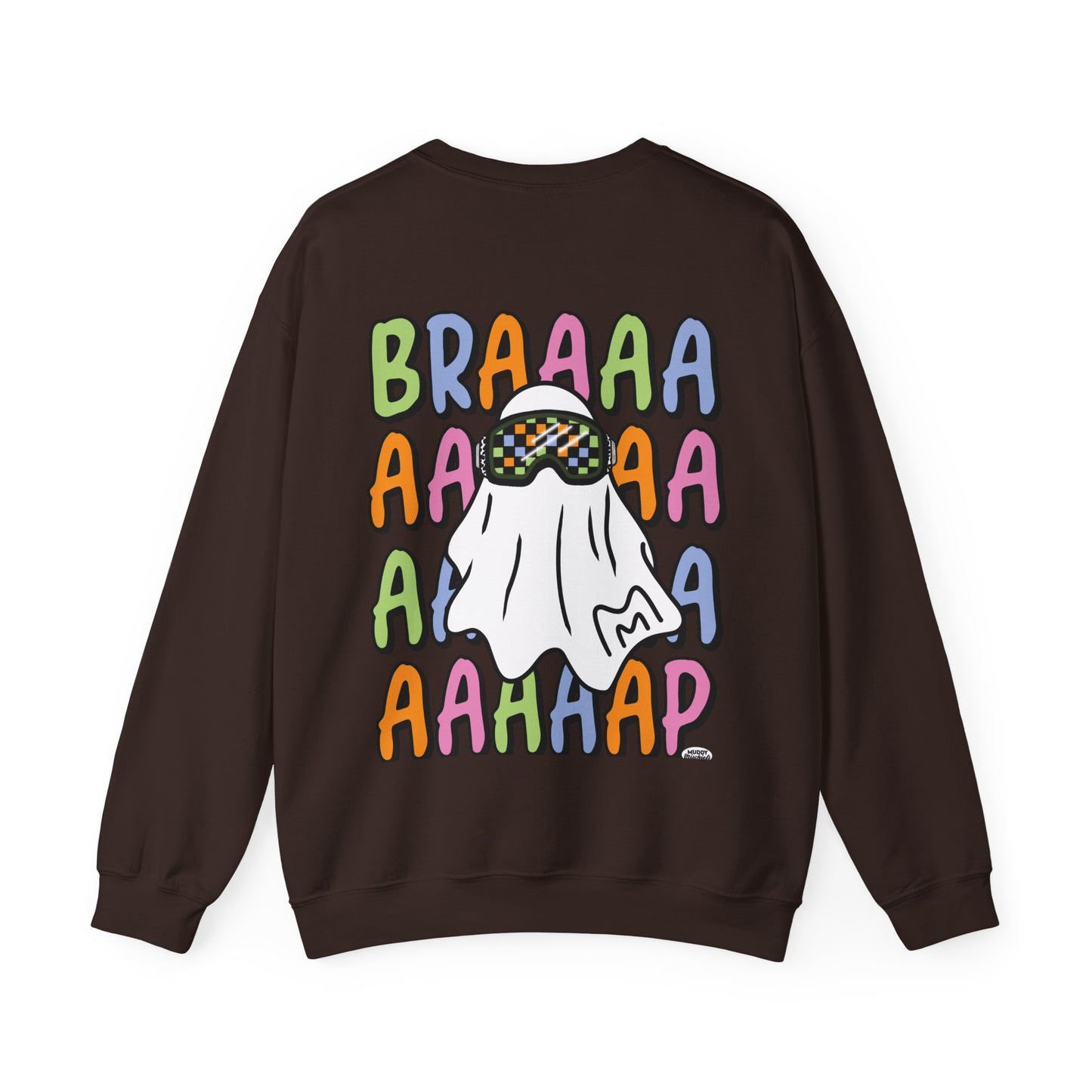 Goggle Ghost | Unisex Adult Halloween Motocross Crewneck Sweatshirt