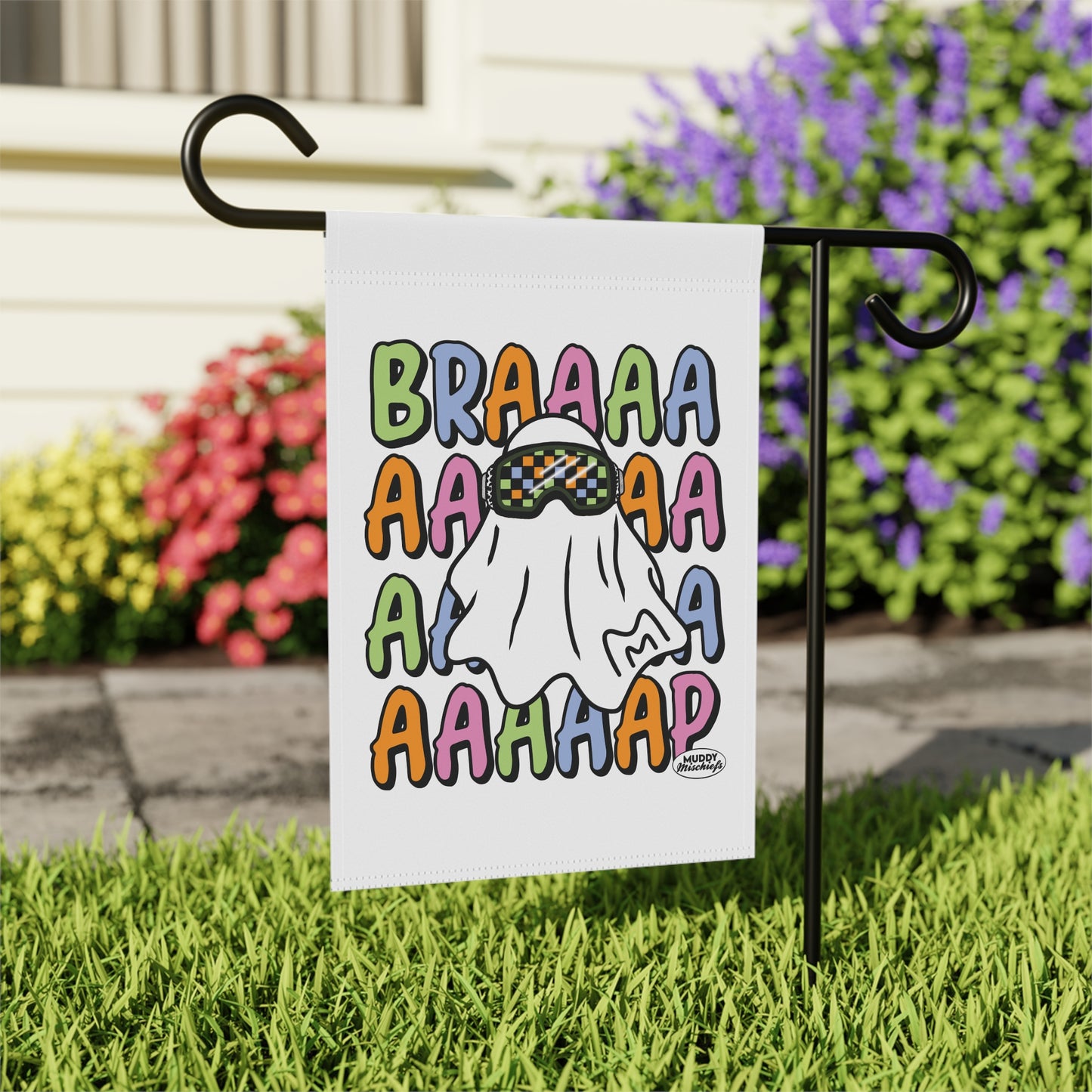 Google Ghost Garden Flag | Outdoors Motocross Inspired Garden Flag