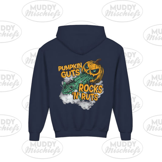 Pumpkin Guts, Rocks n Ruts | Unisex Adult Halloween Motocross Hoodie