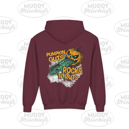 Pumpkin Guts, Rocks n Ruts | Youth Halloween Motocross Hoodie