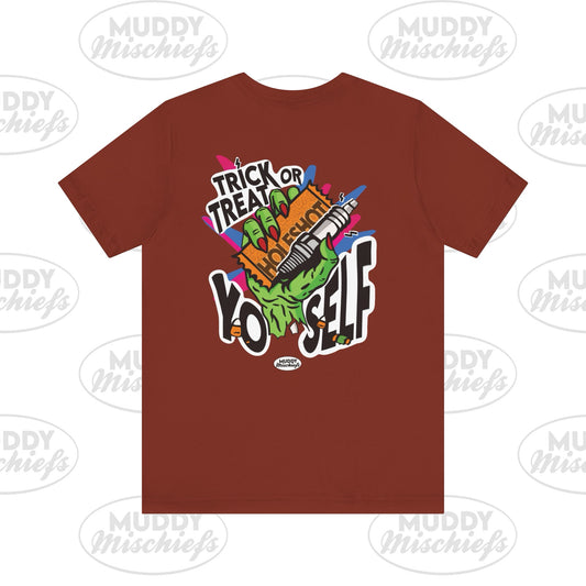 Copy of Trick or Treat Yo’self | Unisex Adult Halloween Motocross Tee