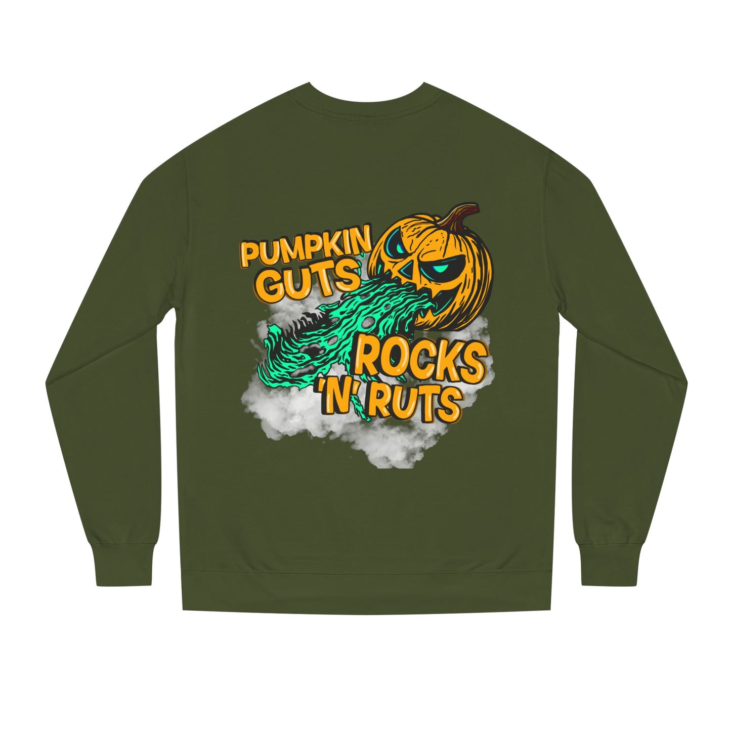 Pumpkin Guts, Rocks n Ruts | Unisex Adult Halloween Motocross Crewneck Sweatshirt