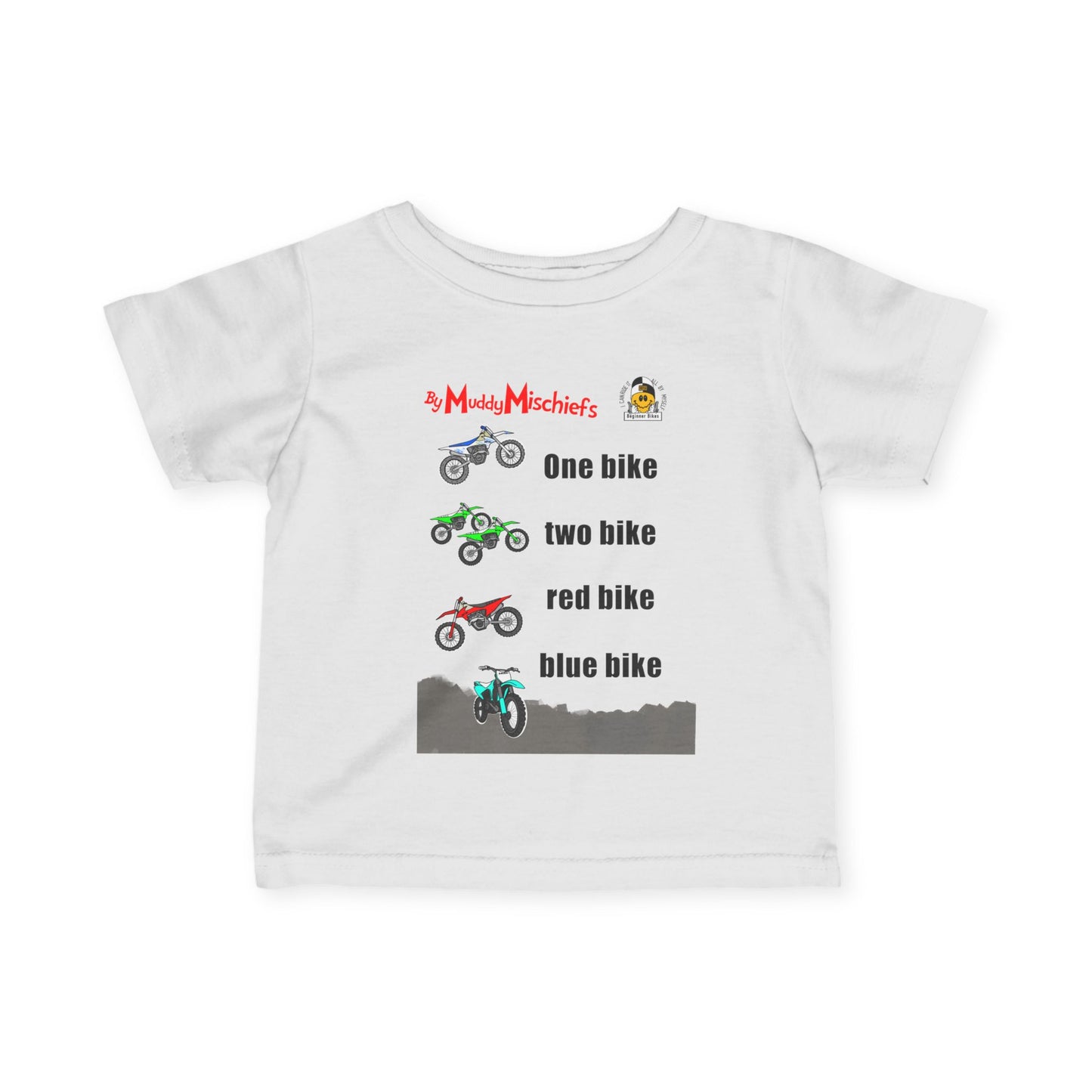One Bike, Two Bike, Red Bike, Blue Bike | Infant Motocross Tee