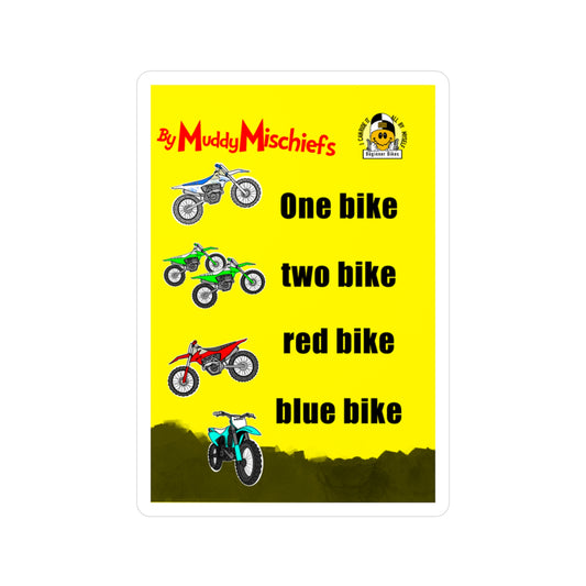One Bike, Two Bike, Red Bike, Blue Bike | KissCut Vinyl Sticker