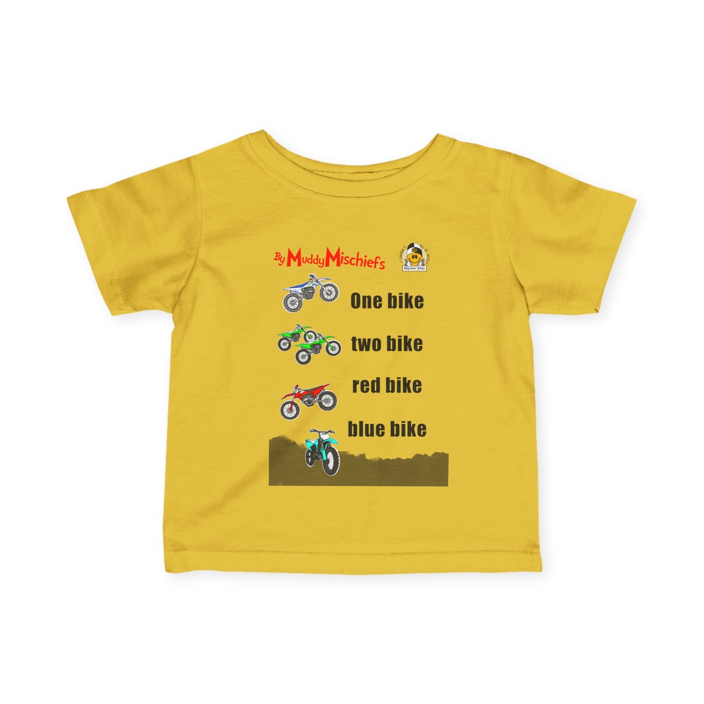 One Bike, Two Bike, Red Bike, Blue Bike | Infant Motocross Tee
