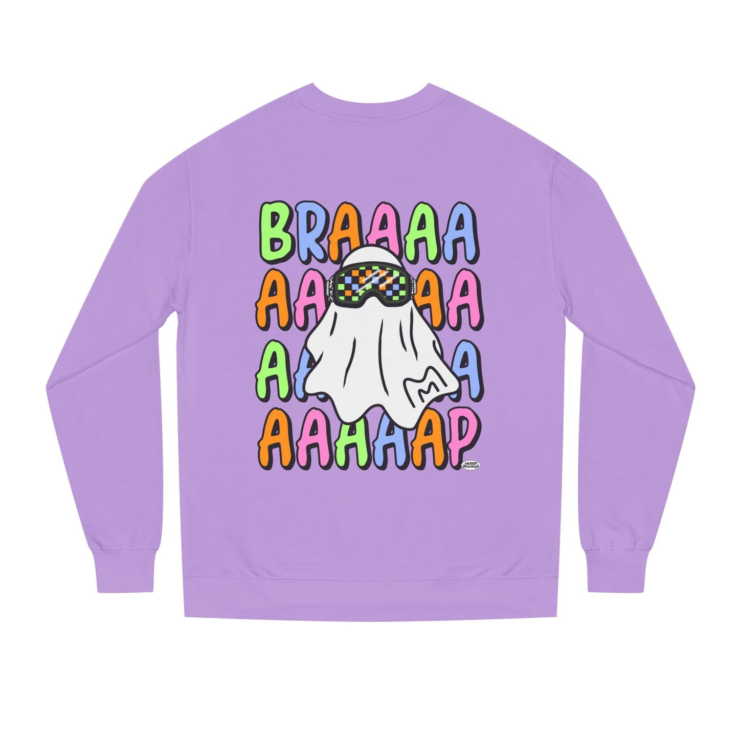 Goggle Ghost | Unisex Adult Halloween Motocross Crewneck Sweatshirt