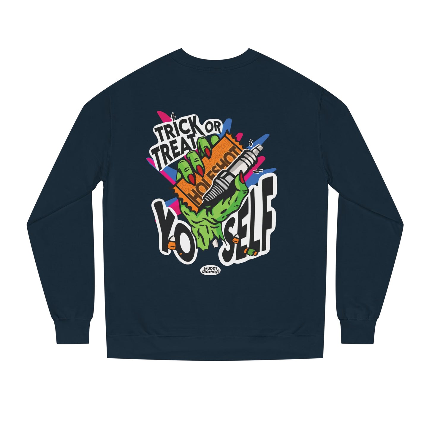 Trick or Treat Yo’self | Unisex Adult Halloween Motocross Crewneck Sweatshirt