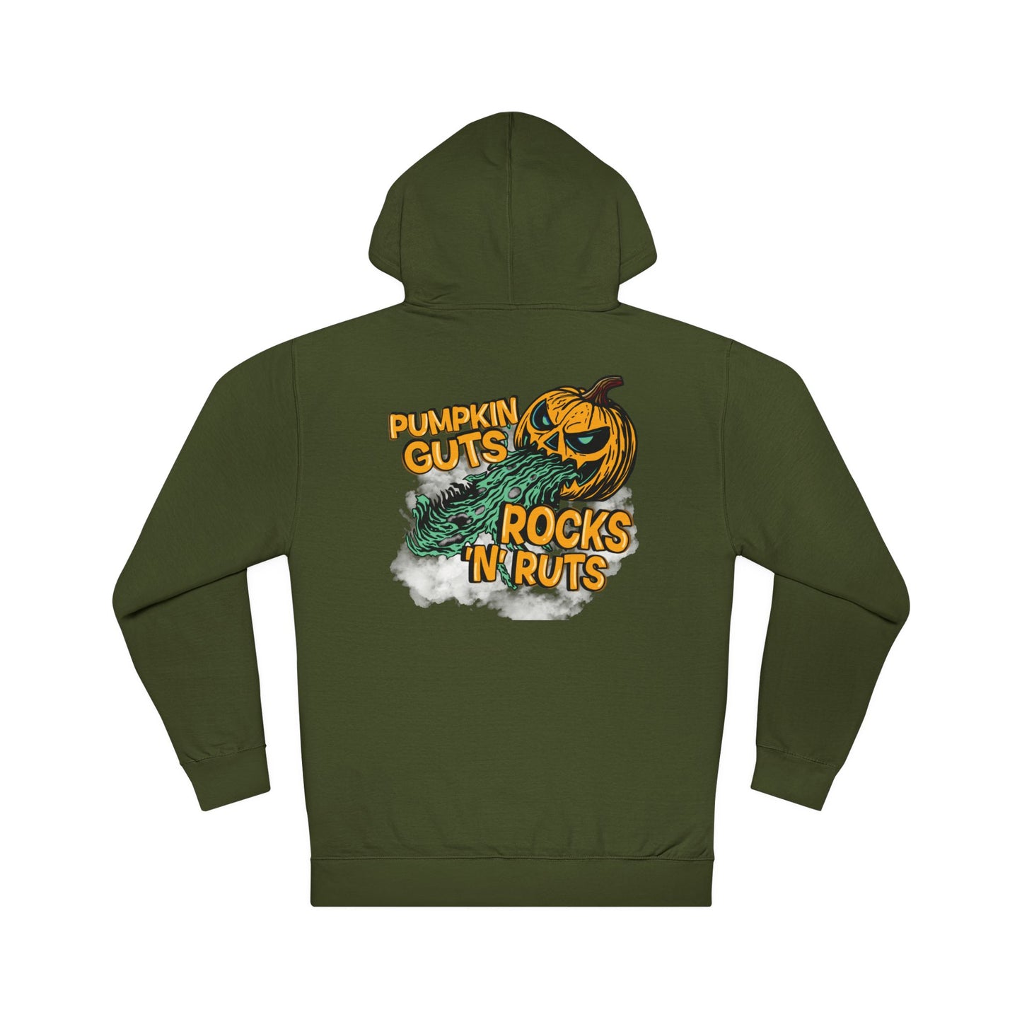 Pumpkin Guts, Rocks n Ruts | Unisex Adult Halloween Motocross Hoodie
