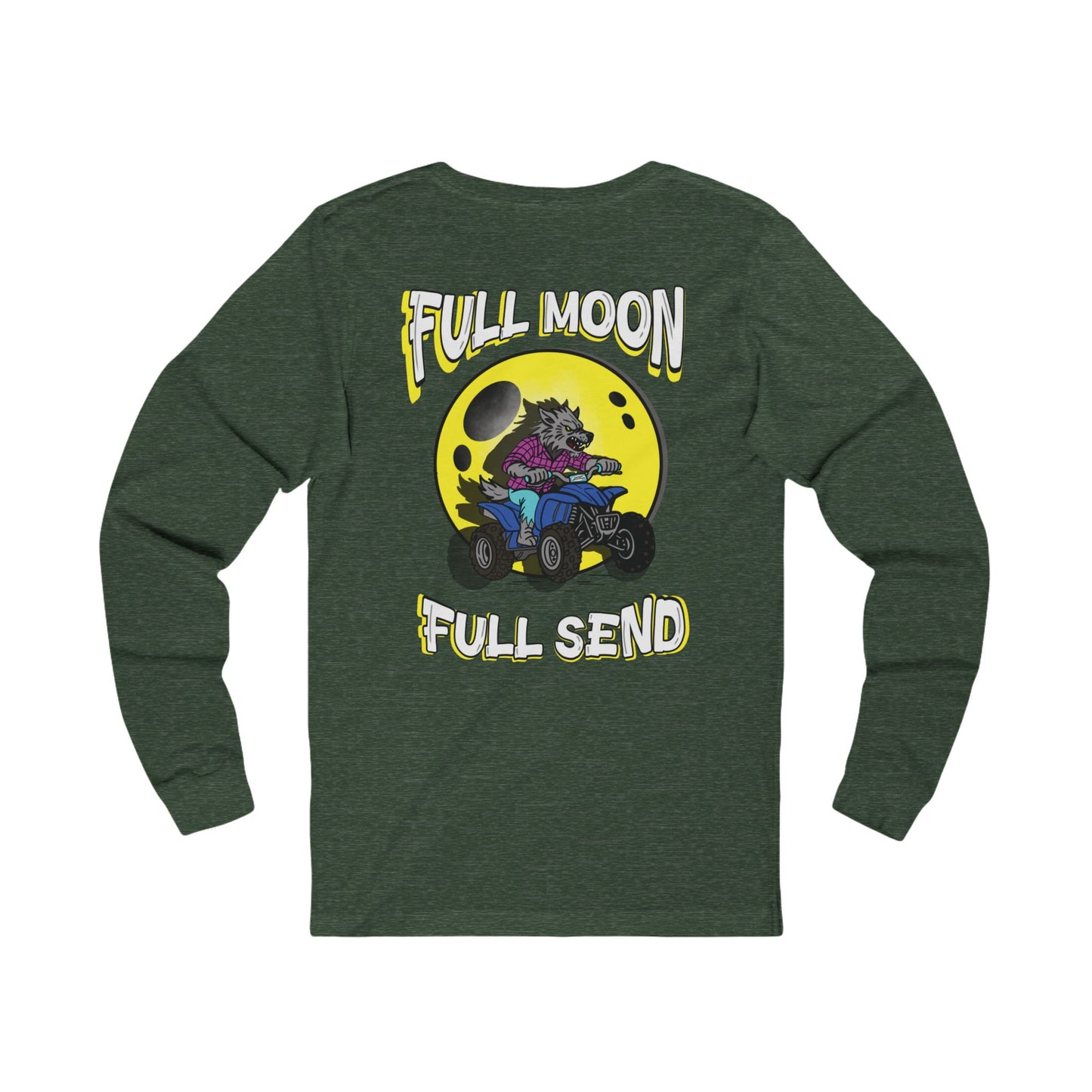 Full Moon Full Send | Adult Halloween Motocross Long Sleeve Tee