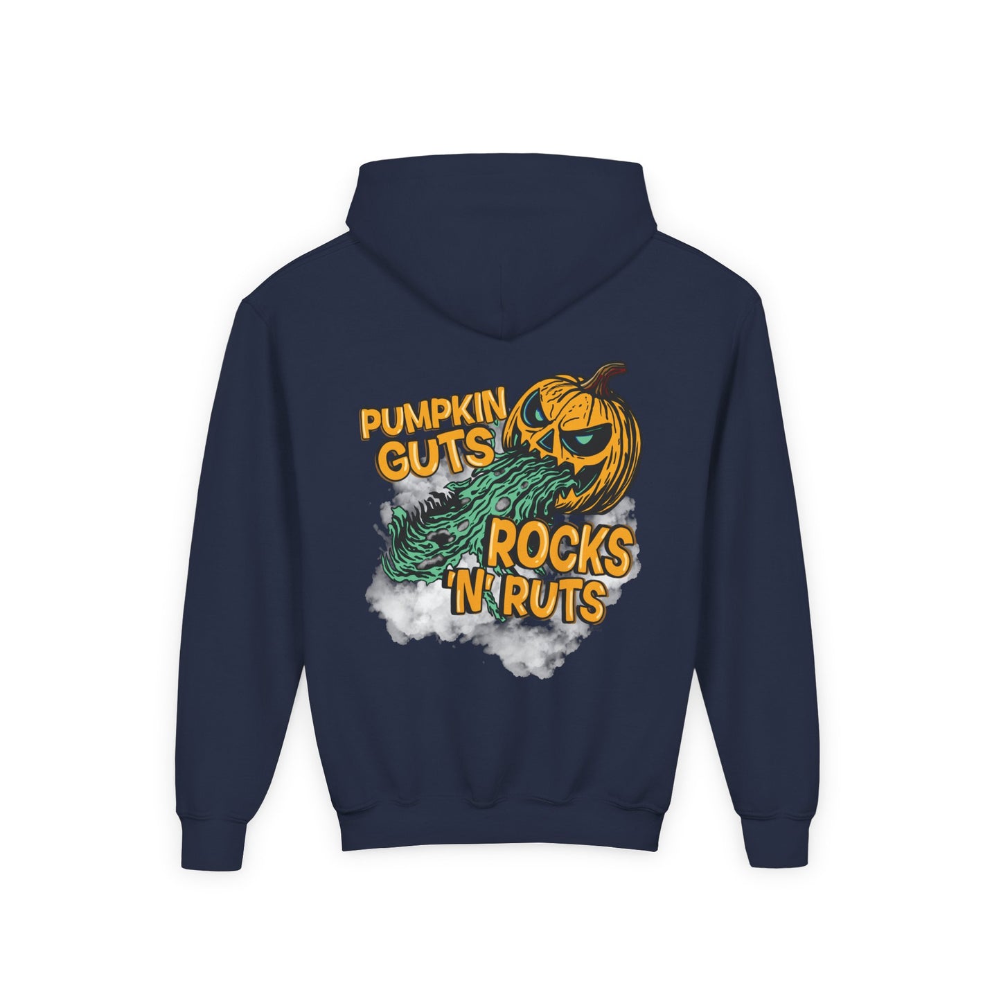 Pumpkin Guts, Rocks n Ruts | Youth Halloween Motocross Hoodie