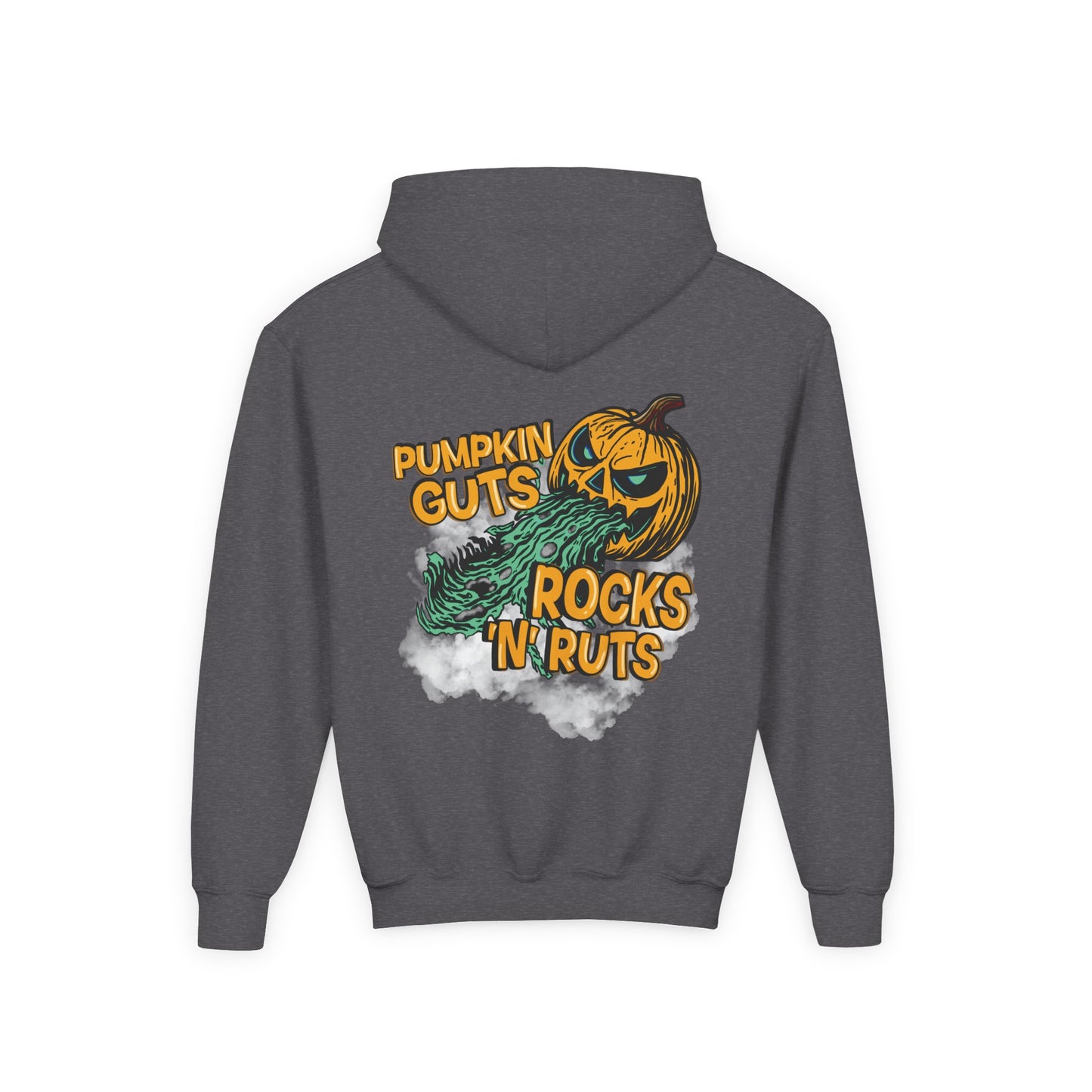 Pumpkin Guts, Rocks n Ruts | Youth Halloween Motocross Hoodie