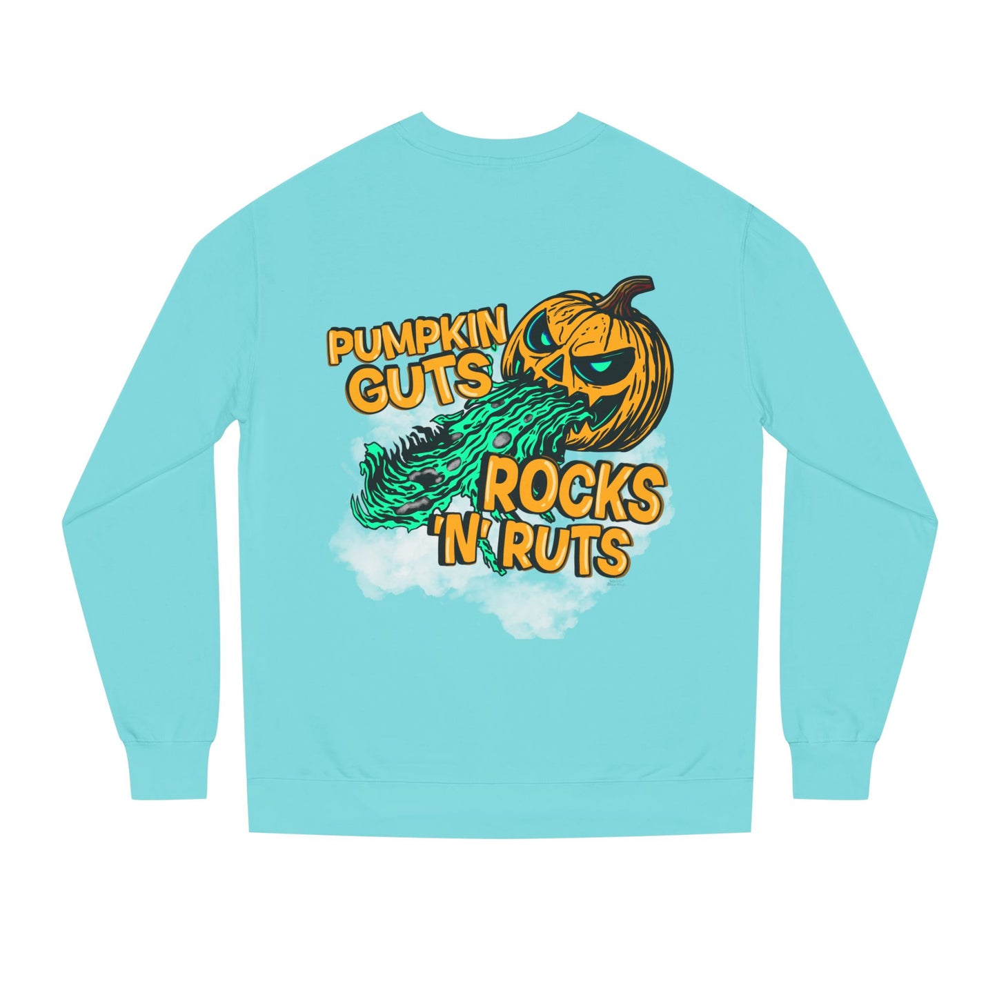 Pumpkin Guts, Rocks n Ruts | Unisex Adult Halloween Motocross Crewneck Sweatshirt