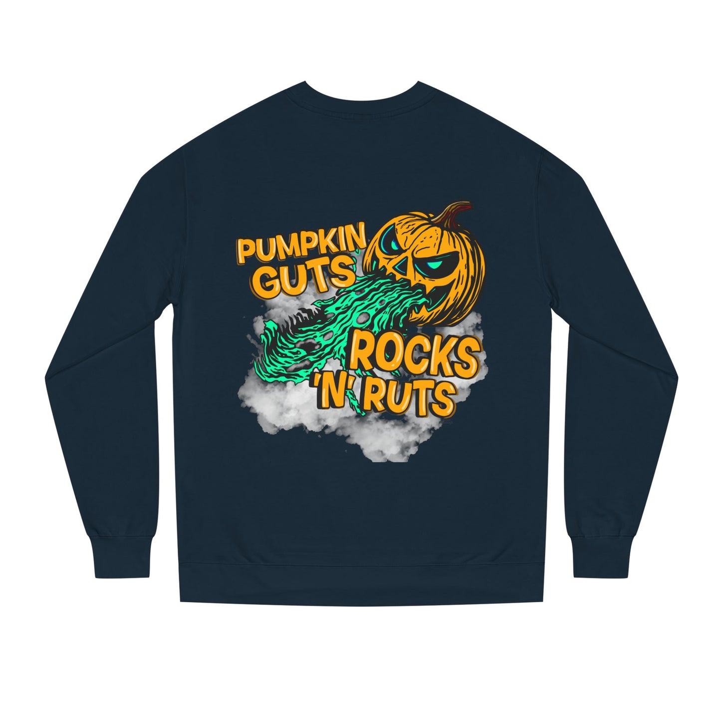 Pumpkin Guts, Rocks n Ruts | Unisex Adult Halloween Motocross Crewneck Sweatshirt