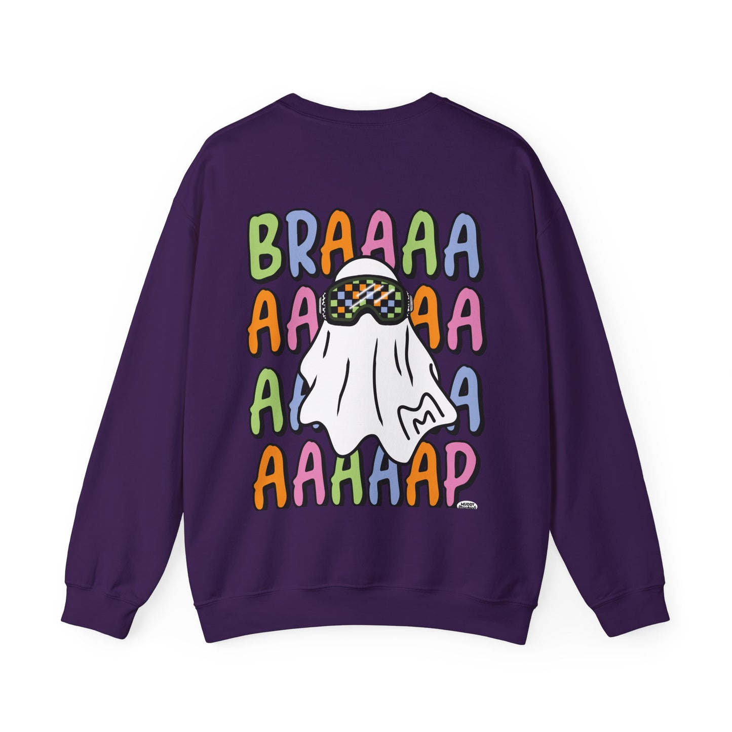 Goggle Ghost | Unisex Adult Halloween Motocross Crewneck Sweatshirt