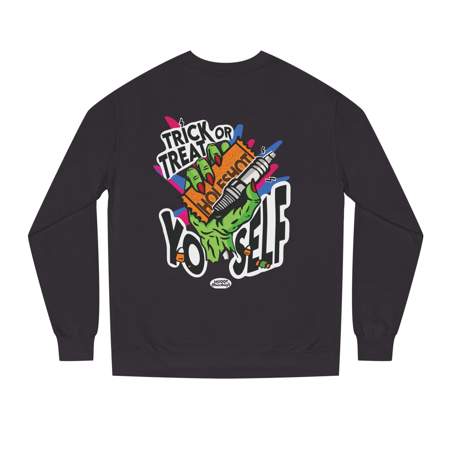 Trick or Treat Yo’self | Unisex Adult Halloween Motocross Crewneck Sweatshirt