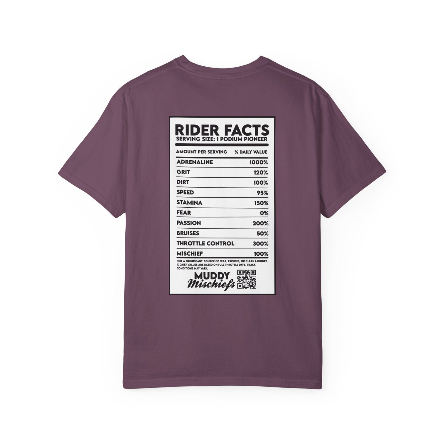 Rider Facts | Adult Motocross “Nutritional Facts” Tee