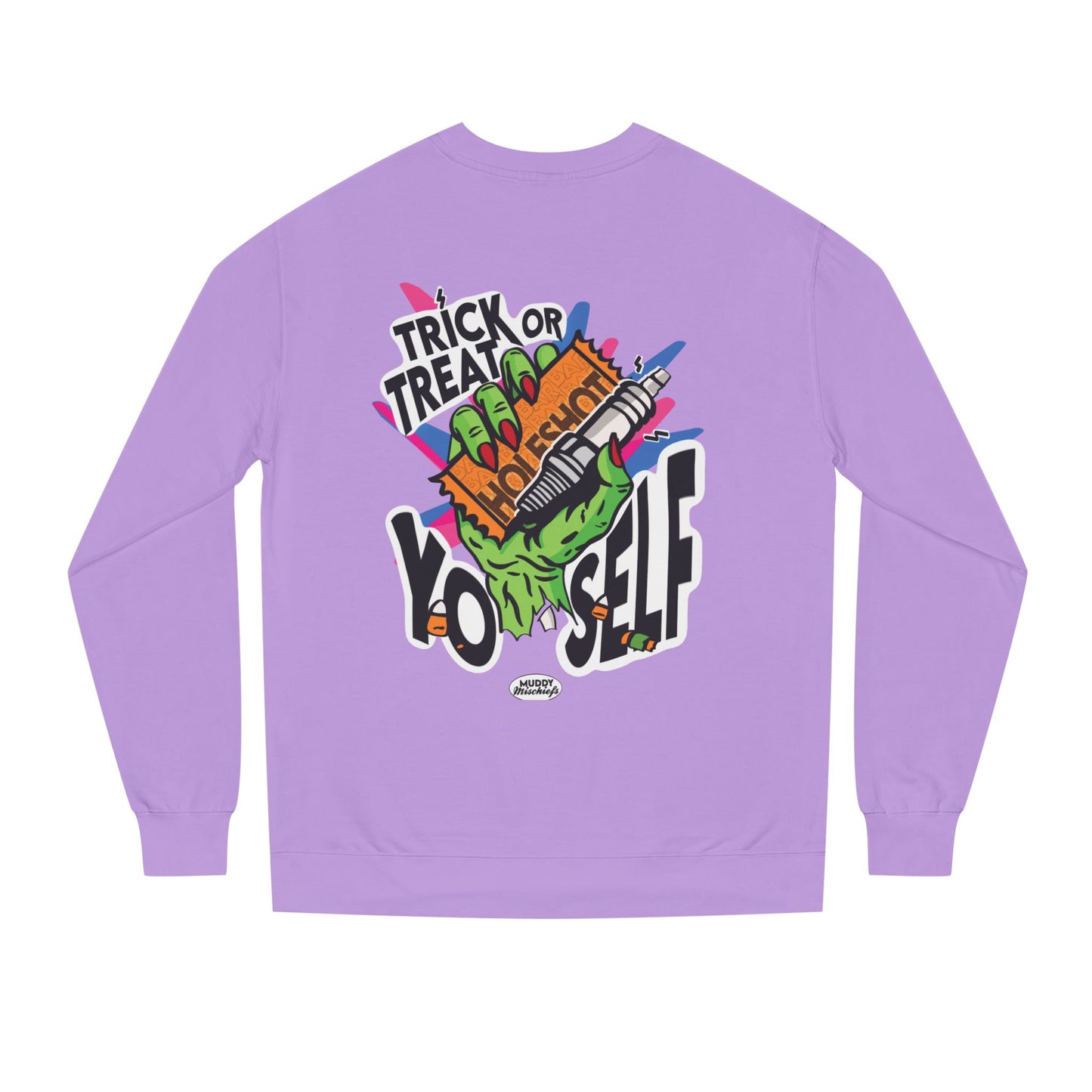 Trick or Treat Yo’self | Unisex Adult Halloween Motocross Crewneck Sweatshirt