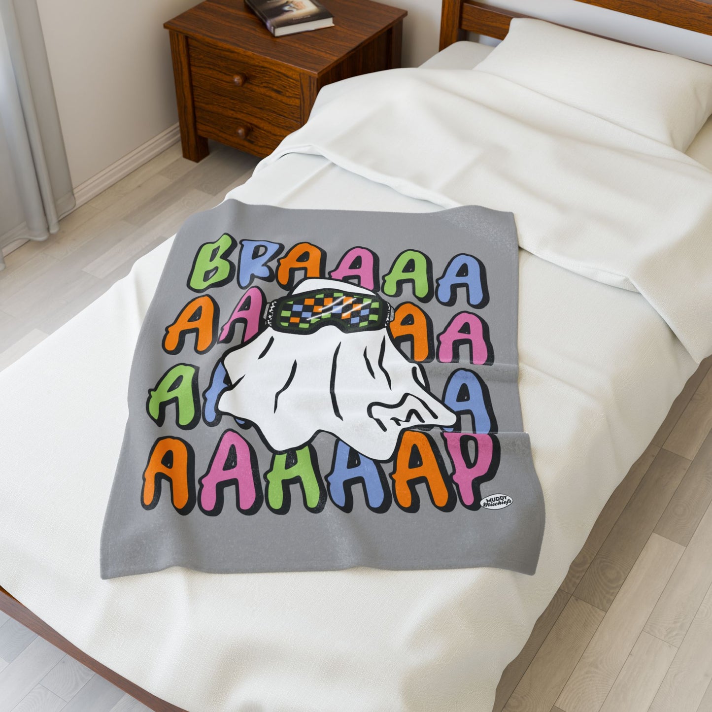 Google Ghost Blanket | Velveteen Halloween Motocross Blanket
