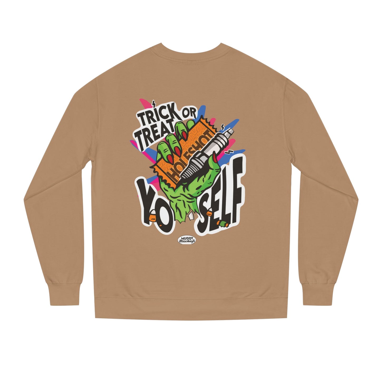 Trick or Treat Yo’self | Unisex Adult Halloween Motocross Crewneck Sweatshirt