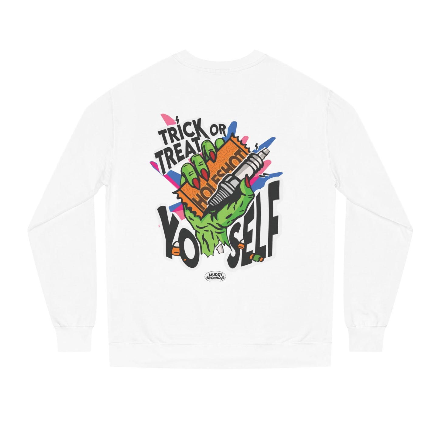 Trick or Treat Yo’self | Unisex Adult Halloween Motocross Crewneck Sweatshirt