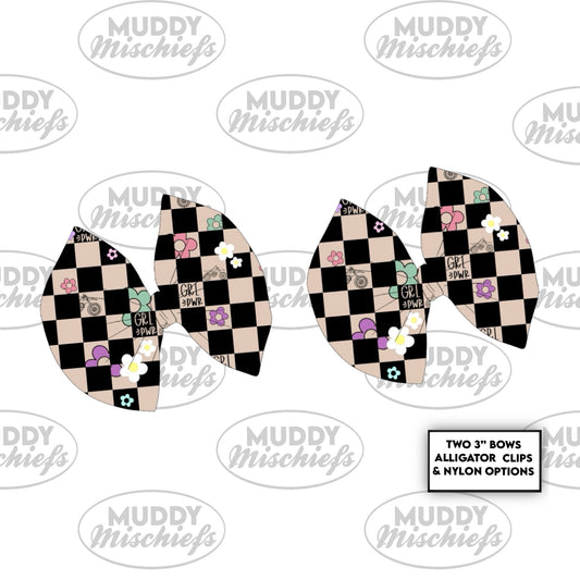 GRL PWR 3” PIG TAIL BOWS | Motocross-Inspired Bows