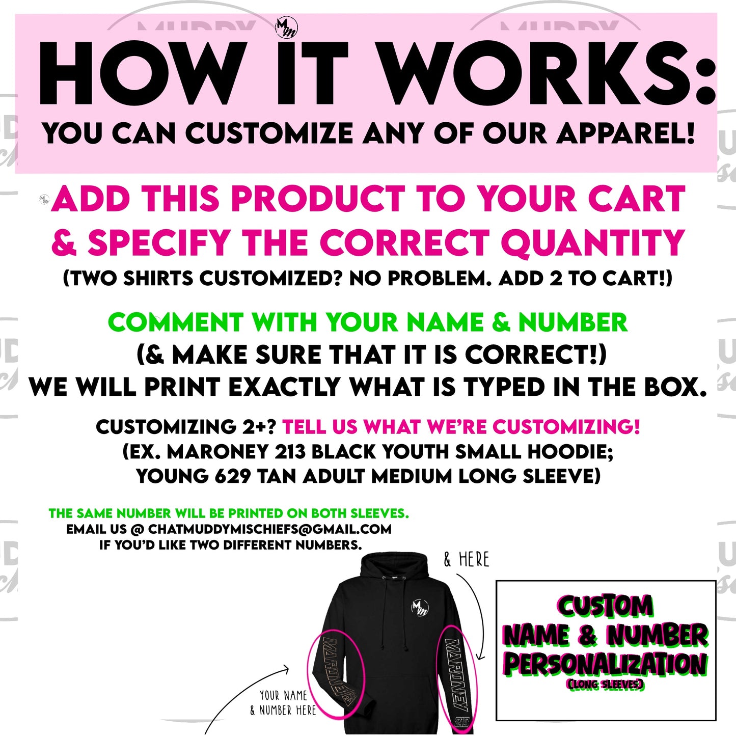 Long Sleeve Name + Number Customization | Sleeve Add-On, Sleeve Personalization